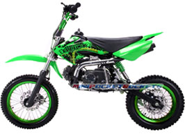 green 4-stroke dirt bike
